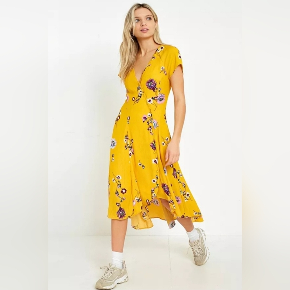 Free People Multicolored Tie Front Sundress